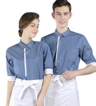 칠부셔츠서빙복(갈색,청지,흰색) /유니폼