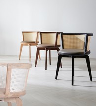 C501 에쉬원목+PU+인조라탄/원목의자/나무의자/목재의자
